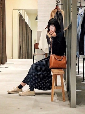 「ジーユー」｜「アイテム（シャツワンピース）」を使った、Aoi.さん（レディース・163cm）の春コーディネート