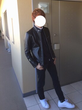 「GU（ジーユー）の（GU）タートルボリュームプルオーバー（長袖）Ａ（トップス、ホワイト系）」を使った、Masa.kさん（メンズ・175cm）の冬コーディネート