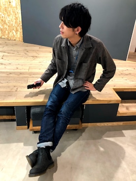 「JOURNAL STANDARD relume（ジャーナルスタンダード　レリューム）のアイテム（ブルゾン）」を使った、Katsuki Nodaさん（メンズ・177cm）の冬コーディネート