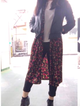 「ロールアップ」｜「アイテム（ブーティ）」を使った、りりさん（レディース・155cm）の春コーディネート