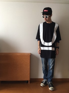 「TALKING ABOUT THE ABSTRACTION（トーキング　アバウト　ジ　アブストラクション）のアイテム（パンツ）」を使った、ドメ系のジャイアンさん（メンズ・170cm）の秋コーディネート