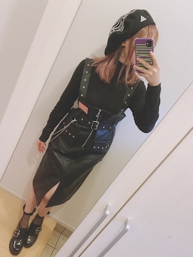 「M.Y.O.B（エム.ワイ.オー.ビー）のアイテム（スカート）」を使った、maro‎.さん（レディース・161cm）の冬コーディネート