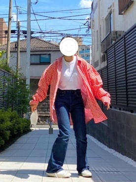 「フレアデニム」｜おデコさん（レディース・156cm・20代）の夏コーディネート