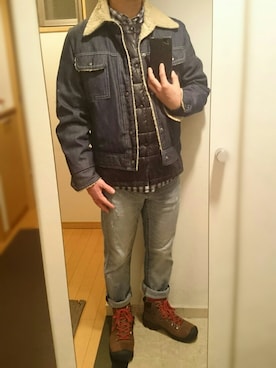 「KEEN（キーン）のアイテム（その他シューズ）」を使った、とこちんさん（メンズ・167cm）の冬コーディネート