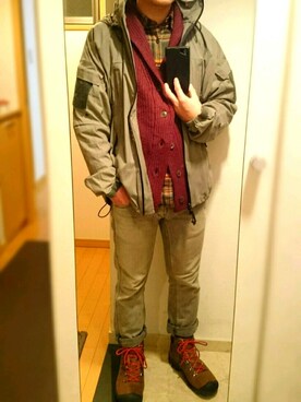 「KEEN（キーン）のアイテム（その他シューズ）」を使った、とこちんさん（メンズ・167cm）の冬コーディネート