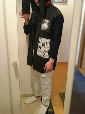 「カットオフ」｜「アイテム（スリッポン）」を使った、とこちんさん（メンズ・167cm）の春コーディネート