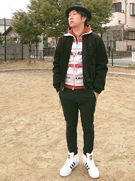 「アイテム（ブルゾン）」を使った、とこちんさん（メンズ・167cm・30代）の冬コーディネート