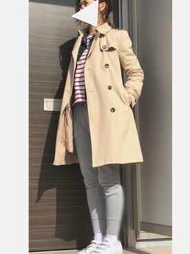 「adidas Originals（アディダスオリジナルス）のアイテム（スニーカー、ホワイト系）」を使った、ちぇるさん（レディース）の冬コーディネート