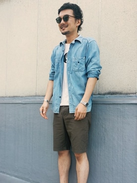 「SiNCERE（シンシア）のアイテム」を使った、冷酒さん（メンズ・172cm）の夏コーディネート