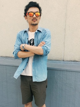 「SiNCERE（シンシア）のアイテム」を使った、冷酒さん（メンズ・172cm）の夏コーディネート