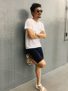 「RELAX(時計)（リラックス）のアイテム」を使った、冷酒さん（メンズ・172cm）の夏コーディネート