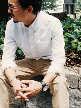 「#秋コーデ」｜「アイテム（腕時計）」を使った、冷酒さん（メンズ・172cm）の夏コーディネート