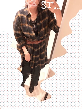 「Rie Miller（リエミラー）のアイテム（アクセサリー）」を使った、SRさん（レディース・159cm）の秋コーディネート