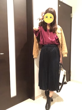 「Rie Miller（リエミラー）のアイテム（アクセサリー）」を使った、SRさん（レディース・159cm）の秋コーディネート