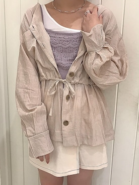 「へザー」｜「アイテム（その他トップス）」を使った、あいりんさん（レディース・158cm）の夏コーディネート