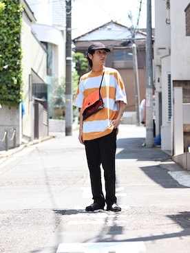 「STABILIZER（スタビライザー）のアイテム」を使った、ハシさん（メンズ・173cm）の夏コーディネート