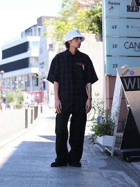 「doublet（ダブレット）のアイテム」を使った、ハシさん（メンズ・173cm）の夏コーディネート
