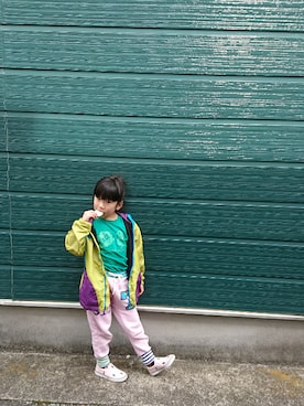 「GOTHAM（ゴッサム）のアイテム」を使った、ポコさん（キッズ・120cm）の春コーディネート