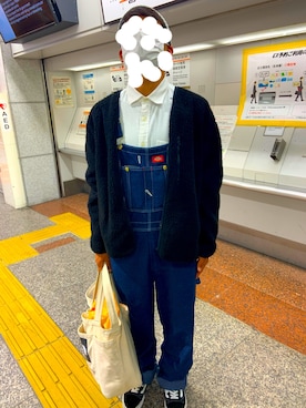「ディッキーズ(Dickies)」｜「アイテム（サロペット/オーバーオール）」を使った、かっきーさん（メンズ・174cm）の春コーディネート