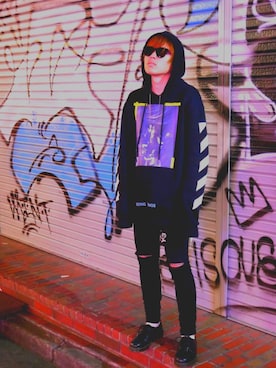 「off white」｜「アイテム（ブーツ）」を使った、Takaさん（メンズ・165cm）の冬コーディネート