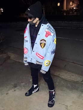 「off white」｜「アイテム（ブルゾン）」を使った、Takaさん（メンズ・165cm）の冬コーディネート