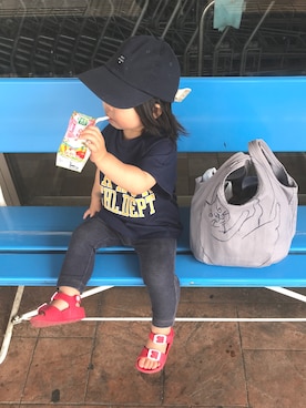 「ROOTOTE（ルートート）のアイテム」を使った、ほっぺさんさん（キッズ・80cm）の夏コーディネート