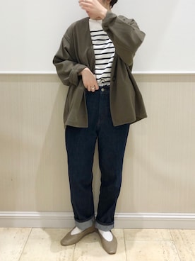 「LEPSIM」｜「アイテム（ノーカラージャケット）」を使った、つちさん（レディース・160cm）の秋コーディネート