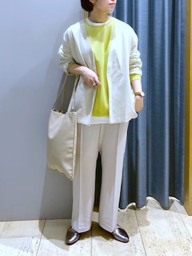 「LEPSIM」｜「アイテム（ノーカラージャケット）」を使った、つちさん（レディース・160cm）の春コーディネート