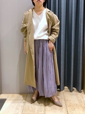 「LEPSIM（レプシィム）のアイテム（トレンチコート）」を使った、つちさん（レディース・160cm）の春コーディネート