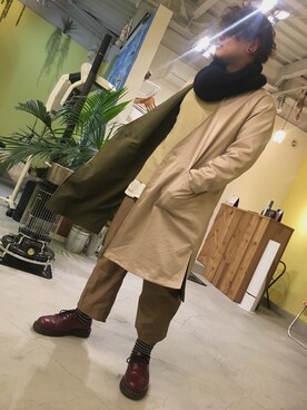「くつした」｜「アイテム（その他アウター）」を使った、ナナシノゴンベエさん（メンズ・165cm）の冬コーディネート