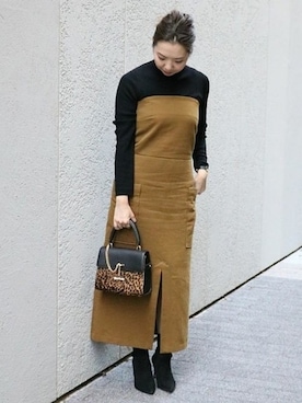 「Noble（ノーブル）のアイテム（バッグ）」を使った、accoさん（レディース・163cm）の冬コーディネート