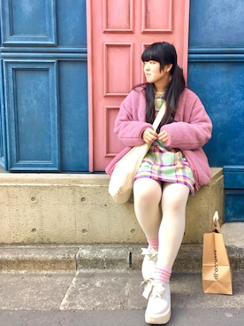 「ファンシー」｜「アイテム（ジャケット/アウター）」を使った、ninaさん（レディース・155cm）の冬コーディネート