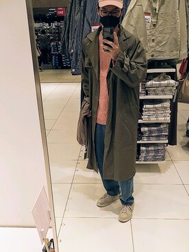 「kutir（クティール）のアイテム（トレンチコート）」を使った、としぼーさん（メンズ・178cm）の春コーディネート