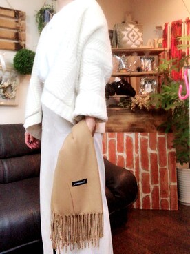 「cashmere（カシミア）のアイテム」を使った、NA→☆さん（レディース・156cm）の冬コーディネート