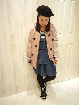 「アイテム（シャツワンピース）」を使った、UKIさん（レディース・155cm）の冬コーディネート