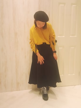 「アイテム（デニムスカート）」を使った、UKIさん（レディース・155cm）の夏コーディネート