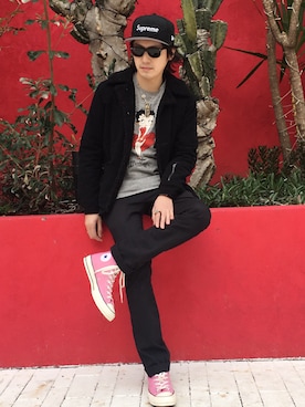 「BANKROBBER（バンクロバー）のアイテム」を使った、akihiro hachiyaさん（メンズ・173cm）の冬コーディネート