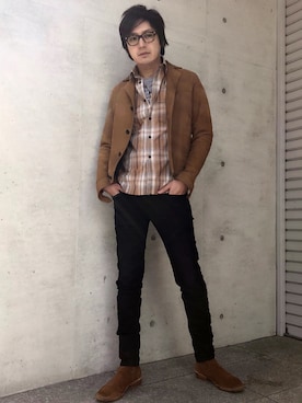 「RAGS McGREGOR （ラグスマックレガー）のアイテム（シューズ）」を使った、akihiro hachiyaさん（メンズ・173cm）の秋コーディネート