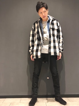 「RAGS McGREGOR （ラグスマックレガー）のアイテム（シューズ）」を使った、akihiro hachiyaさん（メンズ・173cm）の冬コーディネート