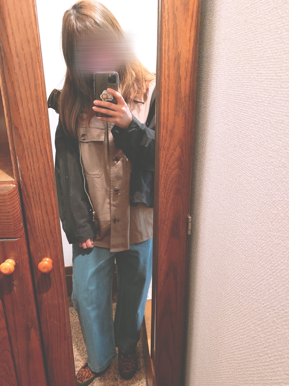 「高身長女子、ボーイッシュ、GU」｜「GUのアイテム（マウンテンパーカー、ブラック系）」を使った、ぱんのみみさん（レディース・167cm）の春コーディネートの1枚目の写真
