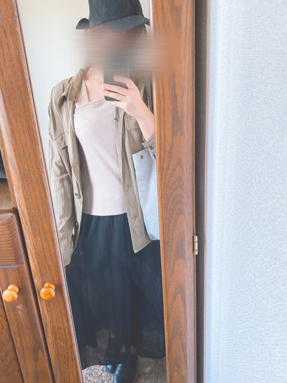「高身長女子、お散歩♪、キャップ、プチプラ」｜「GUのアイテム（シャツ/ブラウス、グリーン系）」を使った、ぱんのみみさん（レディース・167cm）の春コーディネートの1枚目の写真