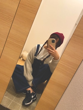 「SpRay（スプレイ）のアイテム（オールインワン・サロペット）」を使った、ぱんのみみさん（レディース・167cm）の秋コーディネート