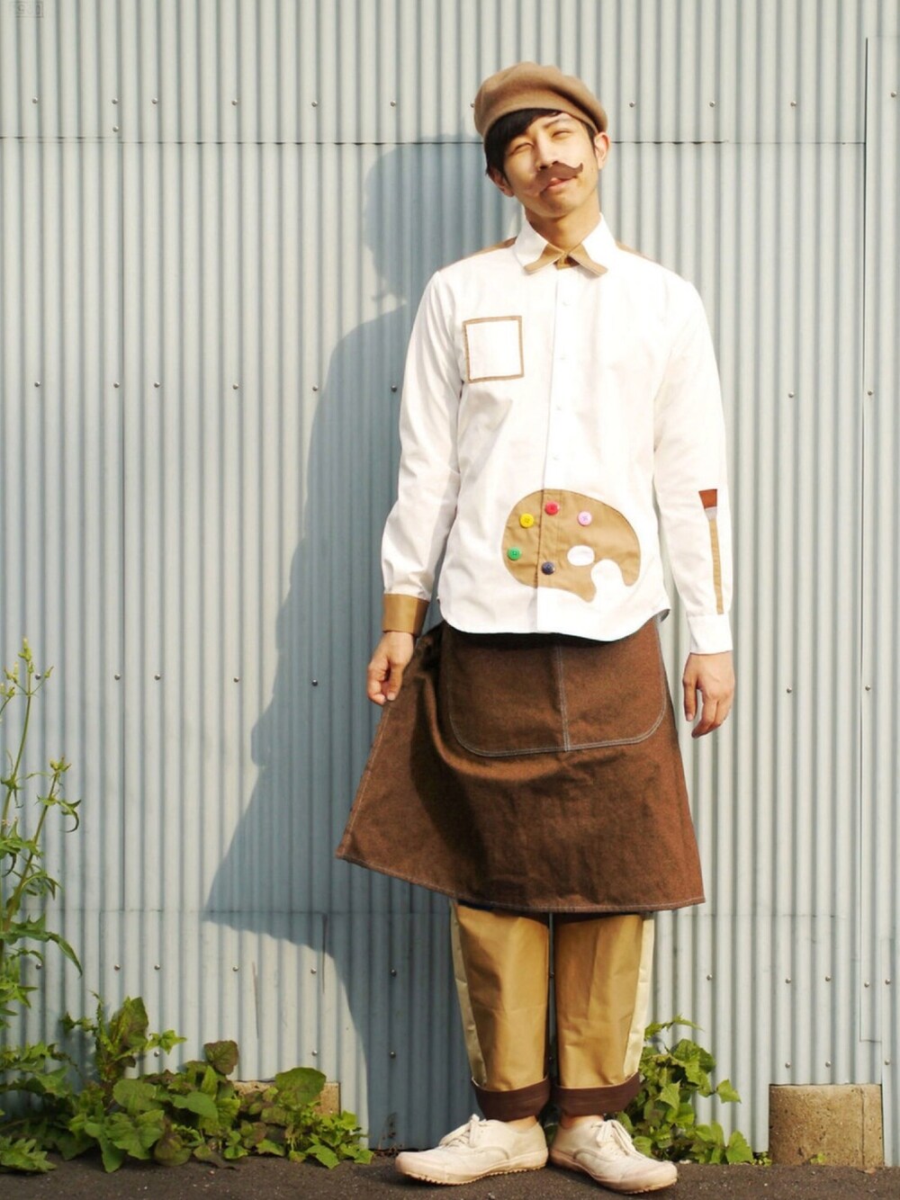 その他のその他パンツ、その他のシャツ/ブラウス、ホワイト系のスニーカーを着用したメンズの秋コーディネートの1枚目の写真