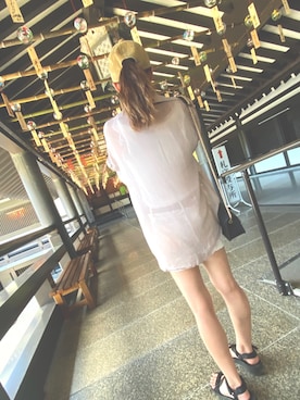 「アプレジュール」｜「アイテム（帽子）」を使った、lovellyさん（レディース・160cm）の夏コーディネート