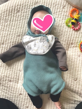 「アイテム（ベビーシューズ/ベビーソックス、ブラック系）」を使った、まやお⋆͛🦖⋆͛3mさん（キッズ・60cm）の春コーディネート