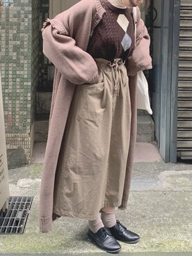 「毛衣」｜波波さん（レディース・157cm）の冬コーディネート