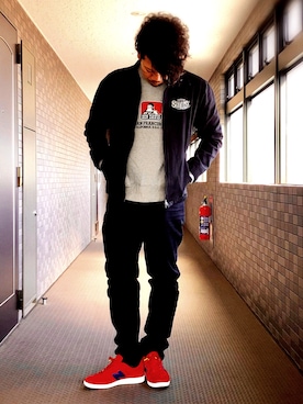 「Subciety（サブサエティ）のアイテム（ブルゾン）」を使った、akiさん（メンズ・180cm）の春コーディネート