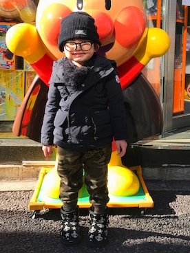 「JOEY HYSTERIC（ジョーイヒステリック）のアイテム（帽子）」を使った、ひなっちゃんさん（キッズ・100cm）の冬コーディネート