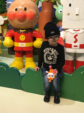 「JOEY HYSTERIC（ジョーイヒステリック）のアイテム（帽子）」を使った、ひなっちゃんさん（キッズ・100cm）の春コーディネート