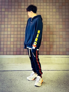 「BALENCIAGA」｜「アイテム（その他）」を使った、低身長ポコちゃんさん（メンズ・161cm）の春コーディネート